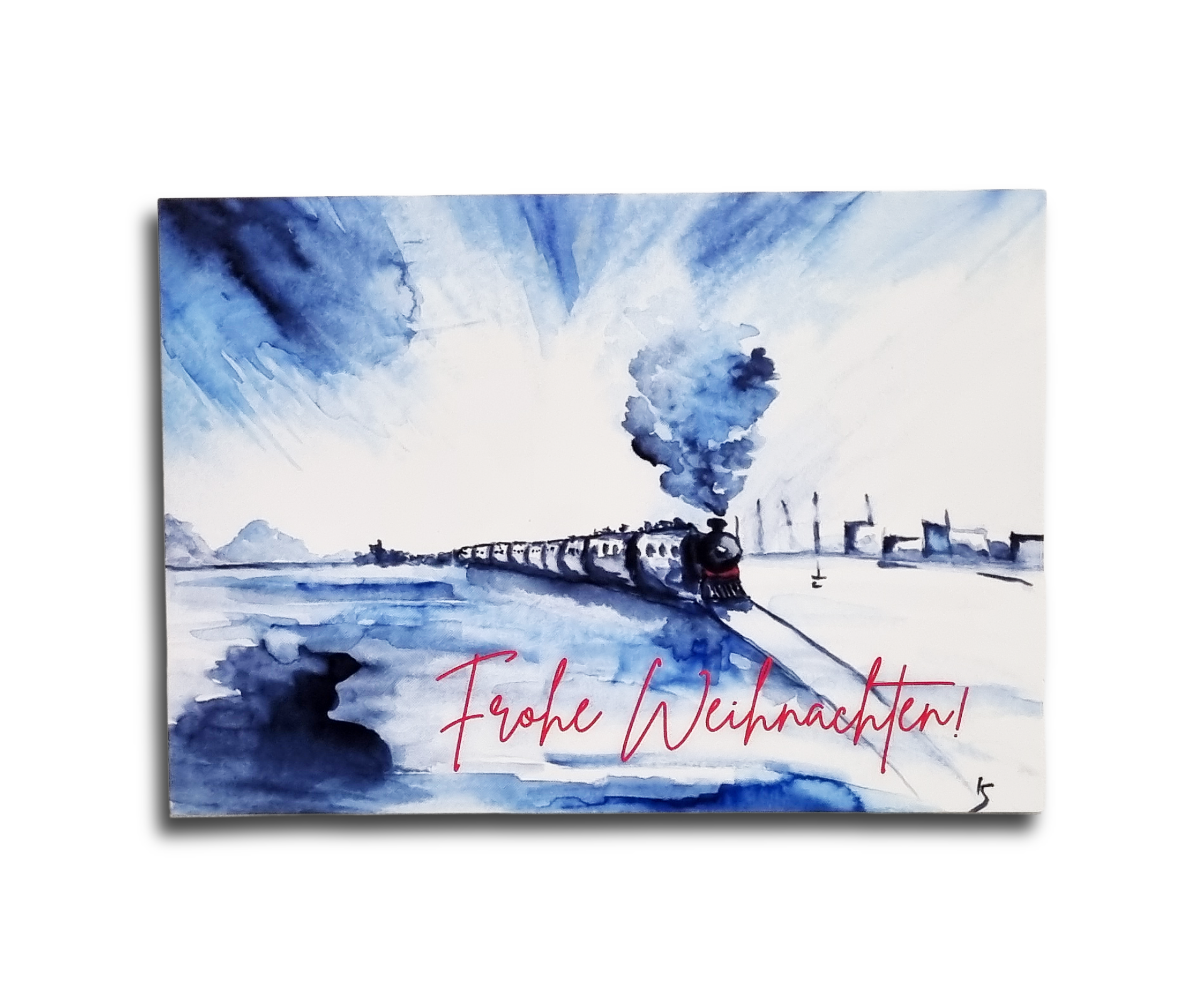 Postkarte Weihnachtszug