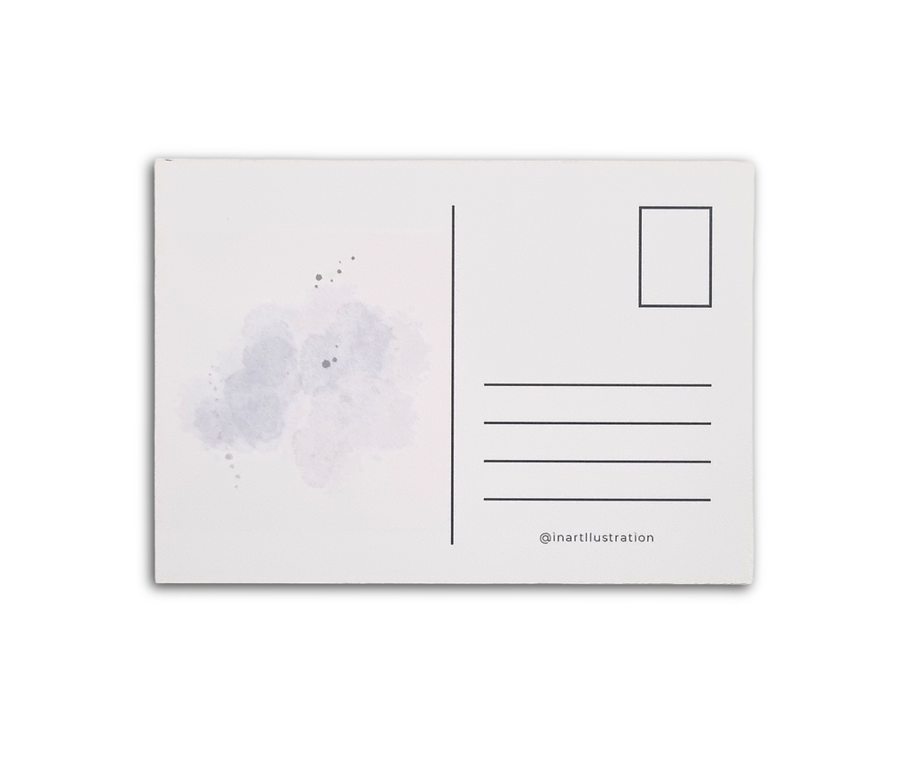 Postkarte Maus in Weihnachtsmütze