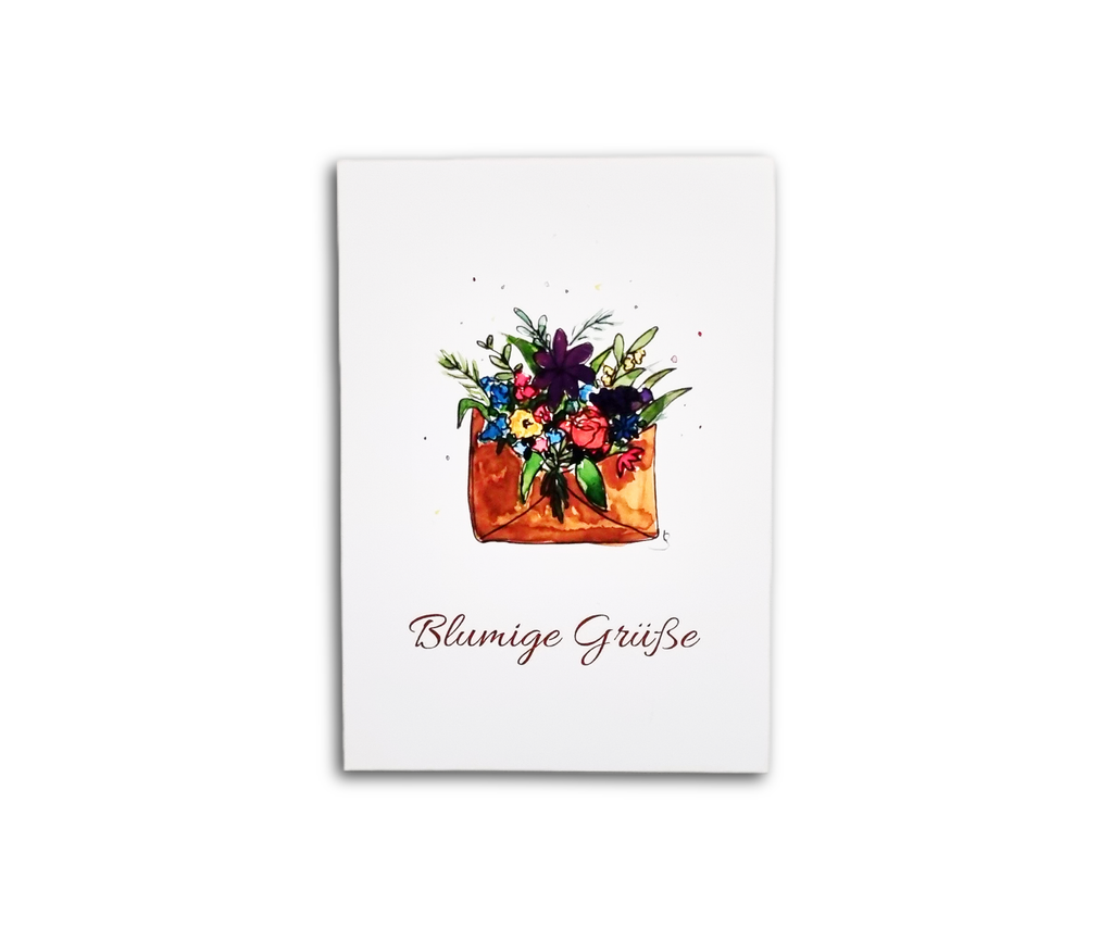 Postkarte "Blumige Grüße"
