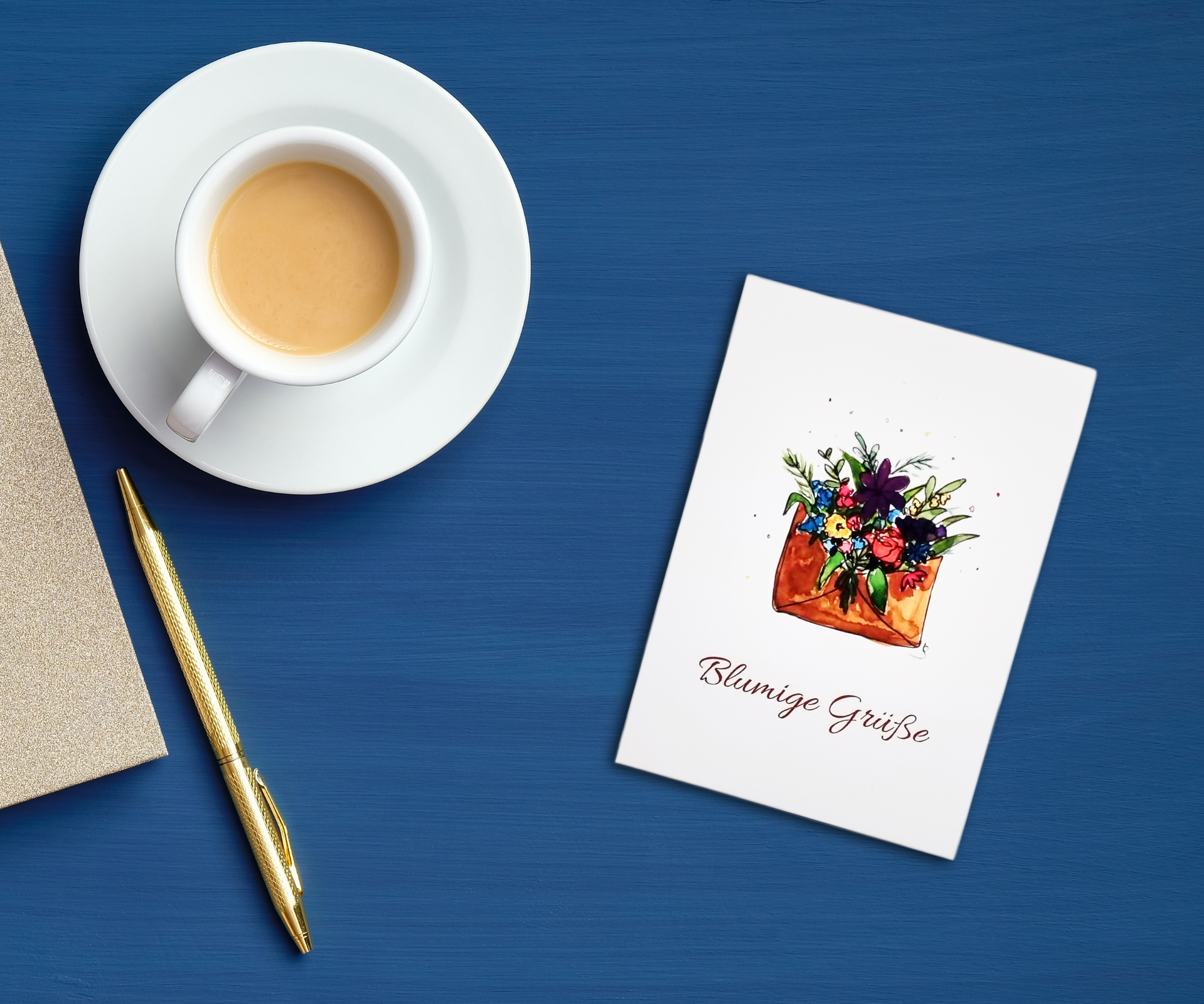 Postkarte "Blumige Grüße"