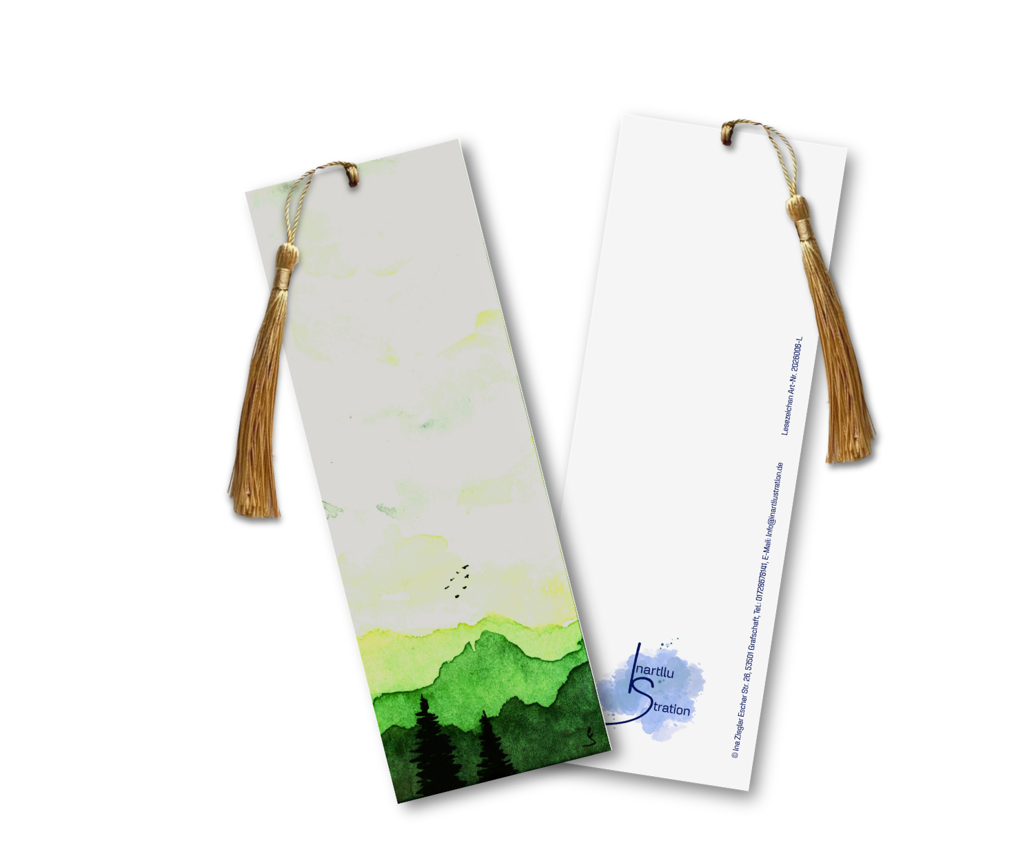 Lesezeichen gedruckt