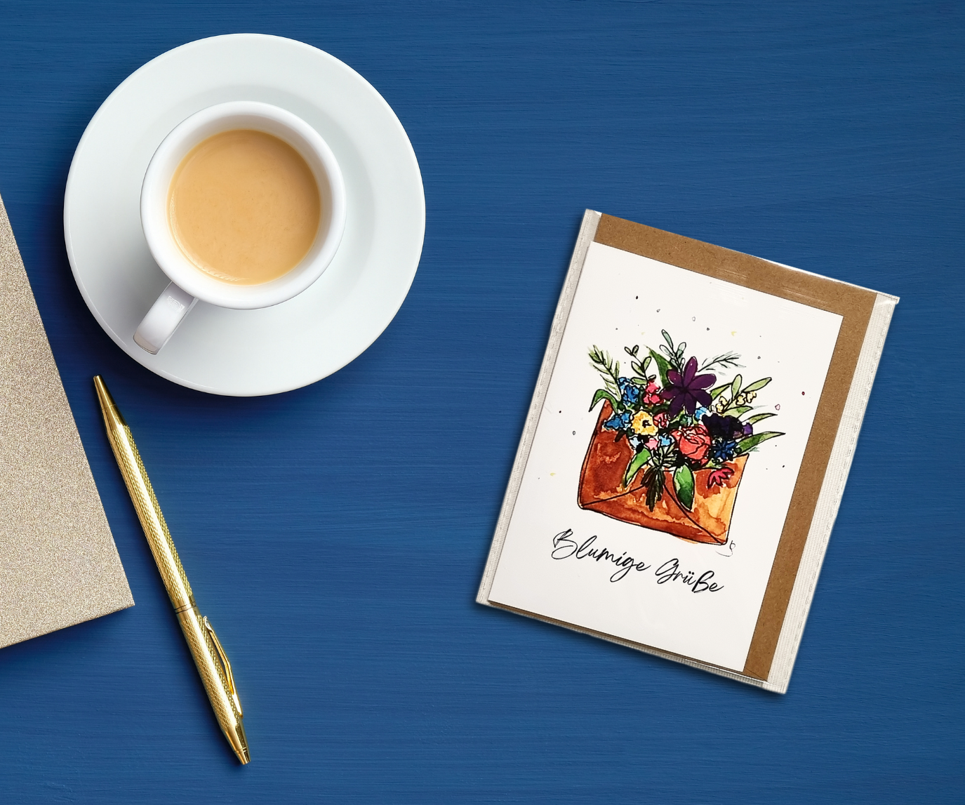 Klappkarte "Blumige Grüße"