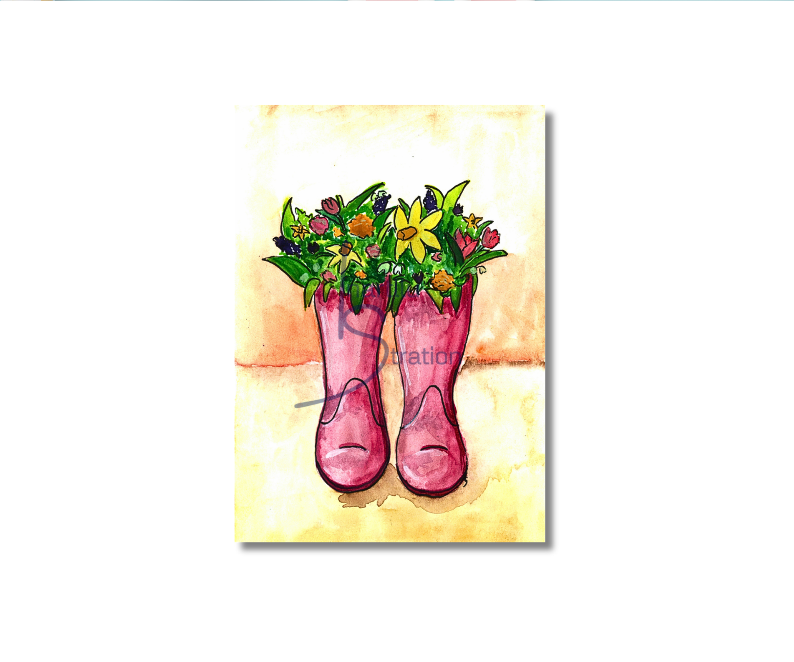 Klappkarte "Blumenstiefel"