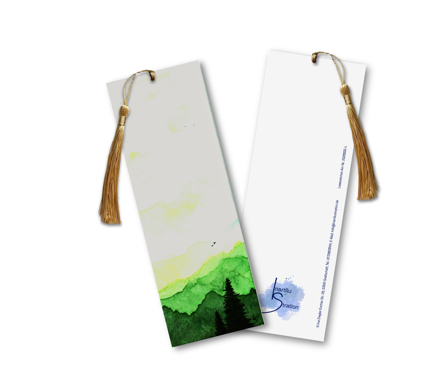 Lesezeichen gedruckt