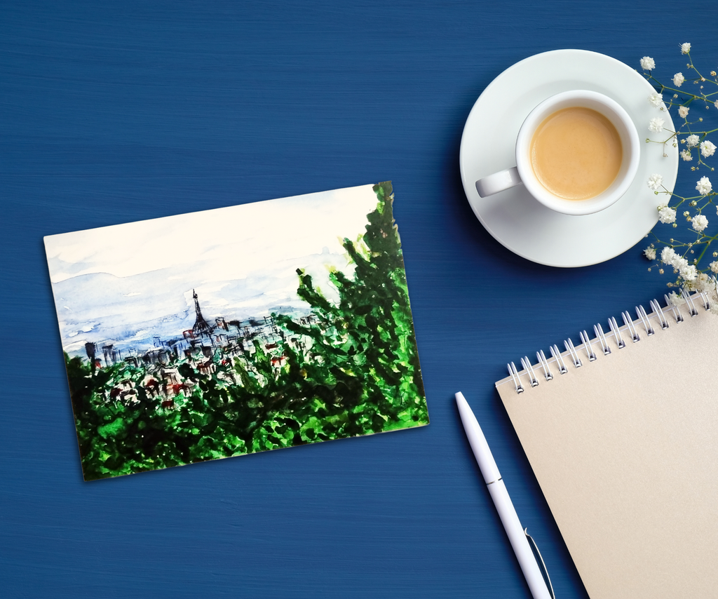 Postkarte Blick über Paris