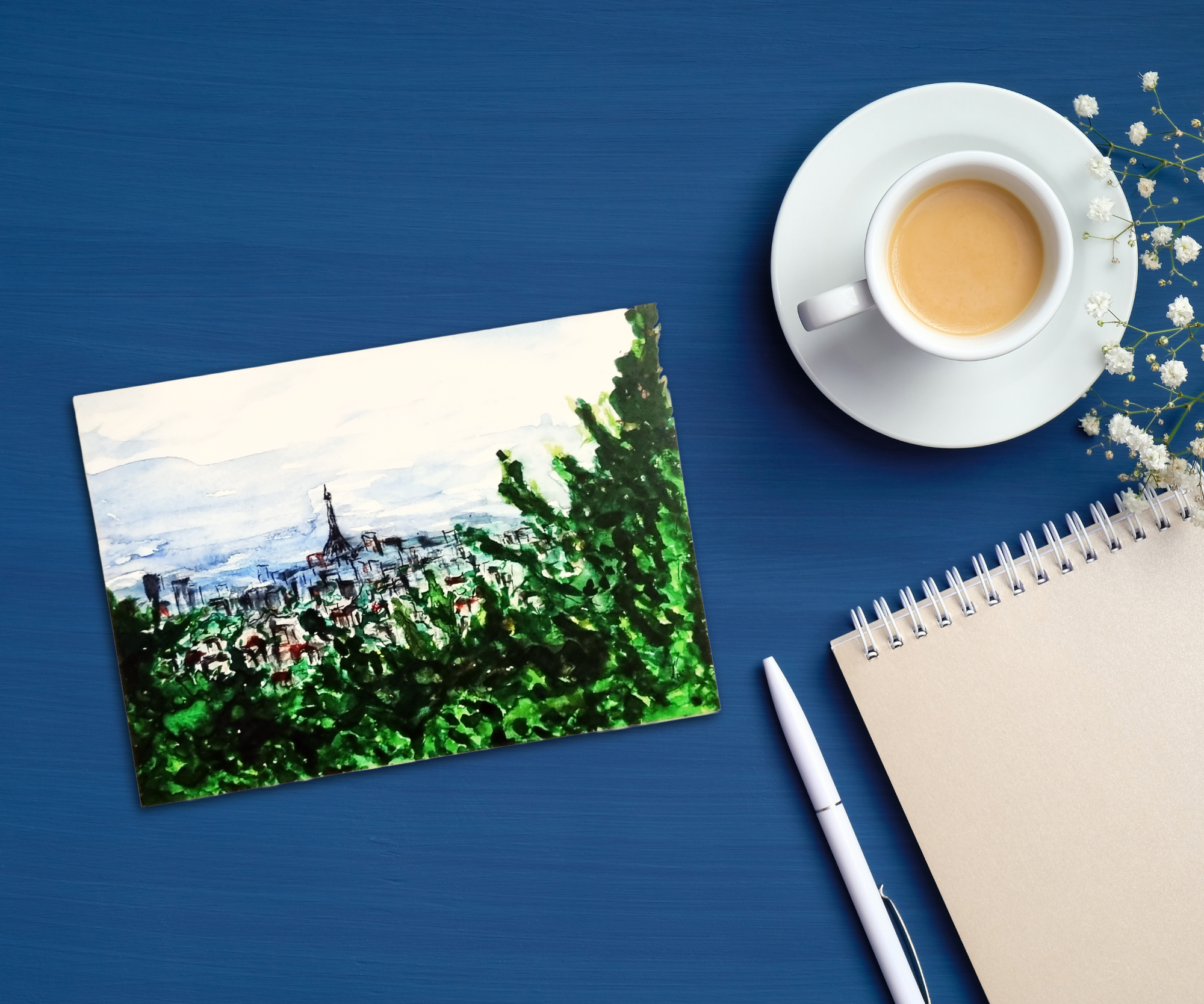 Postkarte Blick über Paris