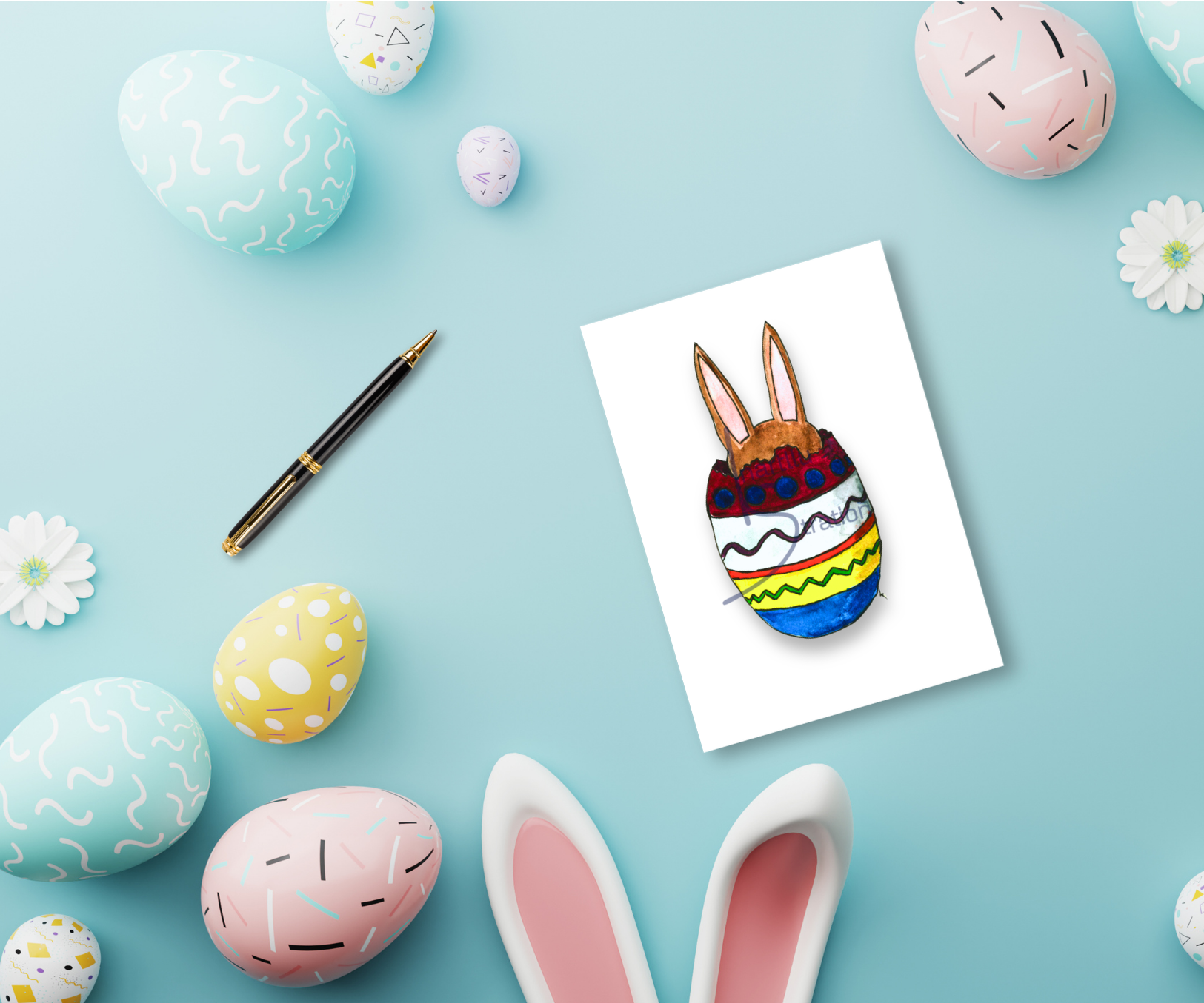 Klappkarte "Häschenei"