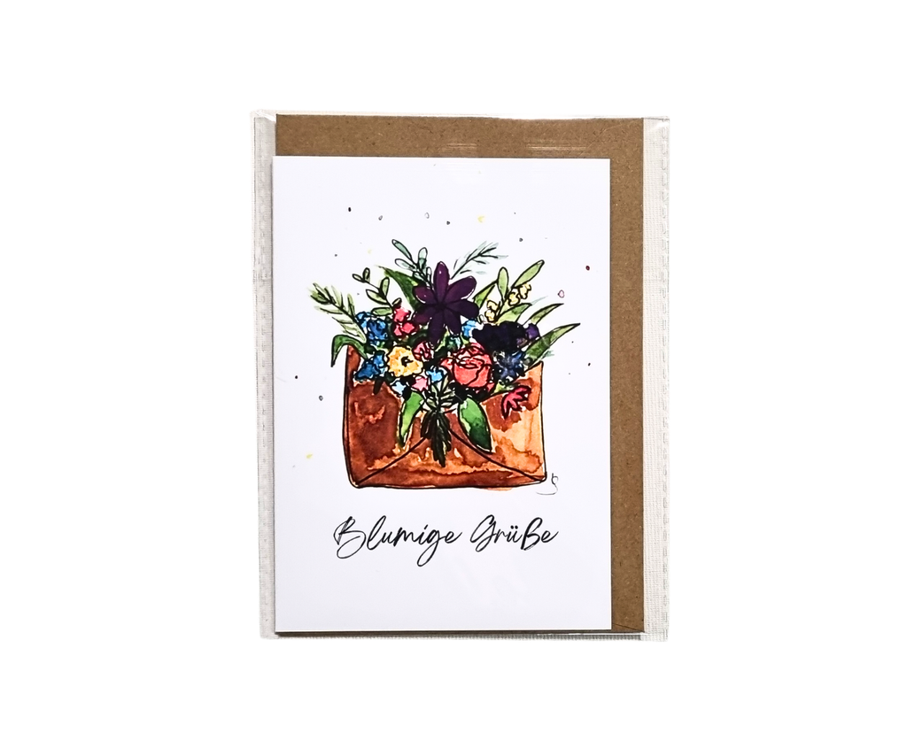 Klappkarte "Blumige Grüße"